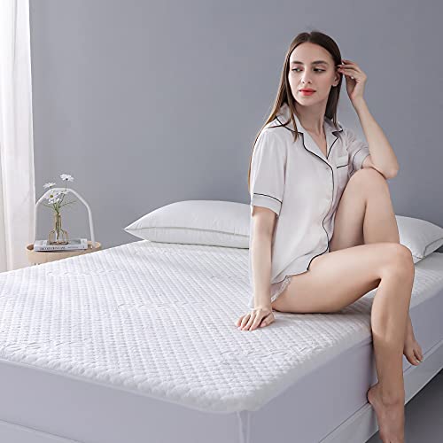 Waterproof Queen Mattress Protector - Hypoallergenic, Cooling Bamboo Viscose Cover, 8-16" Deep Pocket, Machine Washable