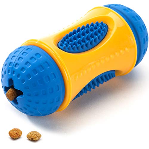 HIPIPET Treat Dispensing Dog Toys Interactive Dog Rubber Chewer for Medium and Large Dogs (Blue)