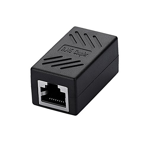 SIENOC RJ45 Ethernet Cable In-line Shielded RJ45 Coupler, Female to Female - Black (5 packs of RJ45 Coupler)