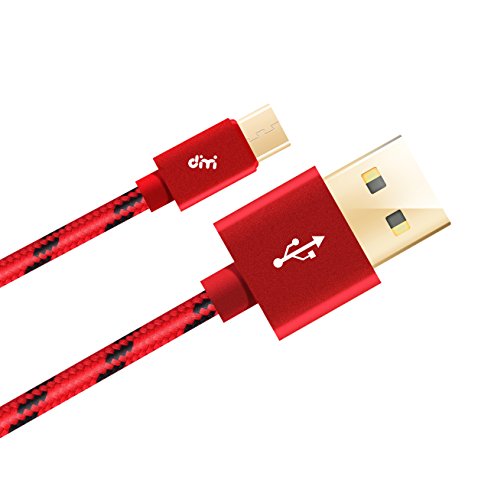 Dimi Micro USB Cable 6.5ft Nylon Braided Fast Quick Charger Cable, Durable Charging Cable USB to Micro USB 2.0 Android Charging Cord for Samsung, HTC, Motorola, Nokia, Android And More , Red