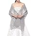 Soffte Cloud Sheer Chiffon Women Evening Shawls and Wraps for Dresses Sliver Grey