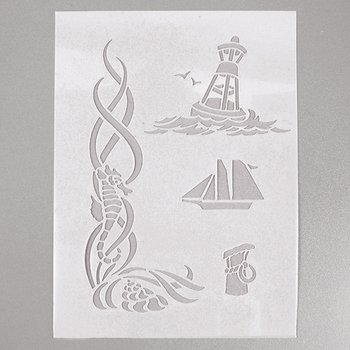 EFCO 9320711 Stencil Maritime/4 Designs Din, Plastic, Transparent, A 5