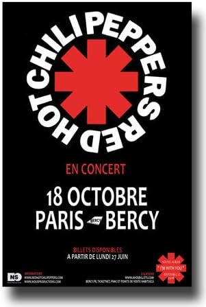 Red Hot Chili Peppers - 11 x 17 RCHP Promo for a Concert on the "I'm With You" Tour -- Paris