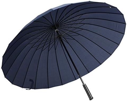 REAYOU Strong Umbrella Compact Large Windproof 210T Waterproof Durable Stick Umbrellas with 24 Ribs Hand Open Won't Break If Flipped Inside Out for Men and Women in the Heavy Rain