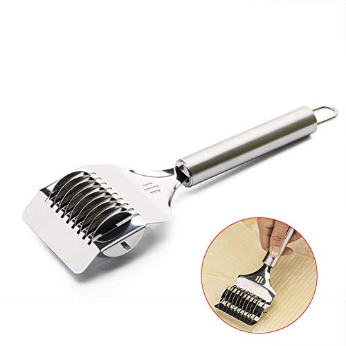 Noodle Lattice Roller, OFFTESTY Stainless Steel Dough Cutter High Grade Noodles Cut Knife Kitchen Cooking Tool