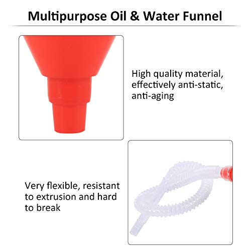 8cm Wide Mouth Fuel Funnel Universal Automotive Vehicle Plastic Filling