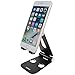 Cell Phone Stand, HOTOR Aluminum Adjustable Smartphone Desk Stand,Holder,Dock, for iPhone 6 6s Plus 5 5s 5c 7, iPad, Samsung,Tablet(Black)