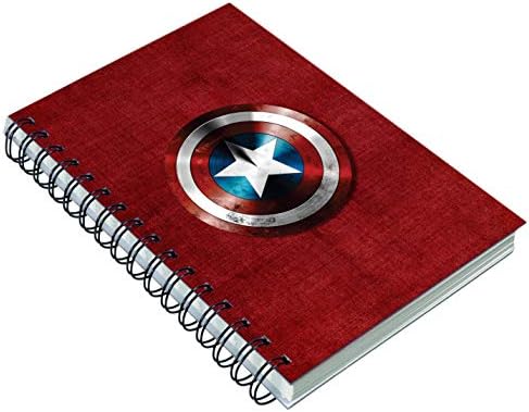 AccuPrints Captain America Diary Size A5 or 5.8 * 8.3 inches Pages - 140 Ruled for Office Personal Man boy Girl Daily Planner Wiro Bound Notebook Planner jounal Composition notebooks wiro Doodle 2020