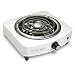 Proctor Silex 34103 Electric Single Burner, Compact and Portable, Adjustable Temperature Hot Plate, White & Stainless