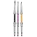3PCS 2 in 1 Acrylic Nail Brush for 3D Nail Art Design DIY Manicure Pedicure Tips Dual Head Brush Rhinestone Handle Professional Nail Art Tools