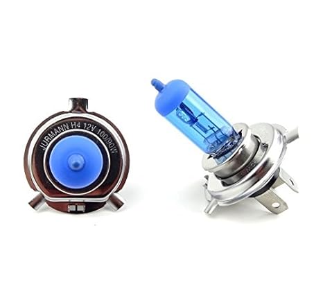 2x H4 100/90W 7000K 12V P43t Jurmann® LongLife Blue Hyper Super White Xenon Weiss Halogen Lampen Satz