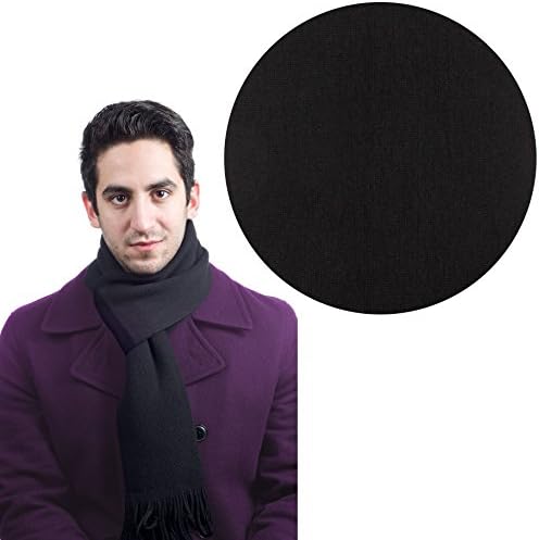 Le Ferre Men's Winter Fashionable Soft 100% Pure Wool Colorful Striped Knit Long Scarf