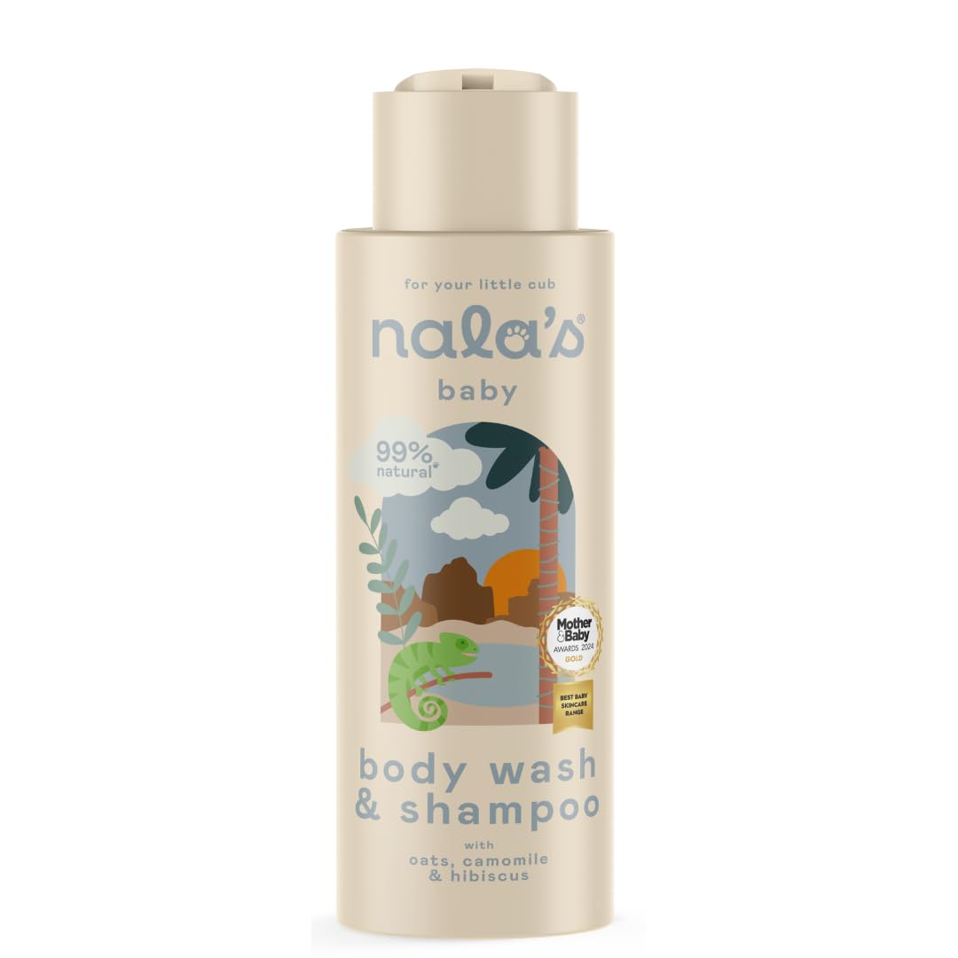 Nala's Baby Original Body Wash & Shampoo | Award-winning | 99% Natural | Dermatologically-tested and Paediatrician-approved | Tear-Free | Nourishing Oat and Shea Butter | Vegan | 400ml | Nalas Baby