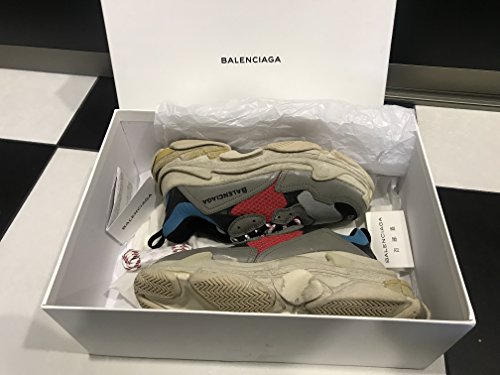 Balenciaga Men's & Women's Vintage Triple S Trainers Fashion Sneakers Blue (Size 45)