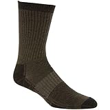WrightSock Double Layer Merino Trail Crew Socks, LG, Timber
