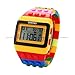 AMPM24 LCD Digital Alarm Lady Men Block Constructor Stopwatch Sport Rubber Watch LED091