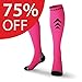 Rymora Compression Socks for Men & Women [Cushioned] [One Pair] [Pink] [Medium] – Pro Stockings Support for Running, Nurse, Flight Travel, Diabetic, Varicose Veins, Circulation, Pregnancy, Nursing
