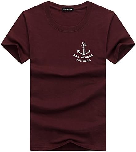Carol Chambers Men T-Shirt Slim Fit Short Sleeve Casual Cotton Tee Shirt Wine red XXXL