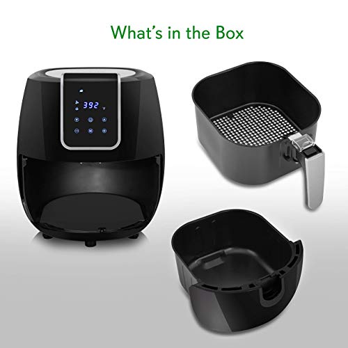 NutriChef Digital Air Fryer 5.6 Qt XXL 1800 Watt Power Electric