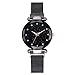 Women's Watch Fashion Watch Analog Quartz Watches with Stainless Steel Mesh Band Waterproof Wristwatch Casual Watch Ladies (Black)