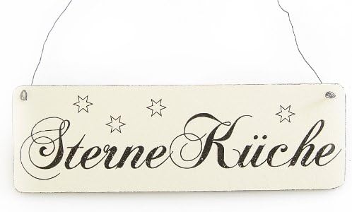 Amazon De Interluxe Vintage Deko Schild Turschild Sternekuche Shabby Nostalgie Landhaus Aus Holz
