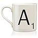 Scrabble Letter Ceramic A Scrabble Mug, Cream/Black (14 Ounces)