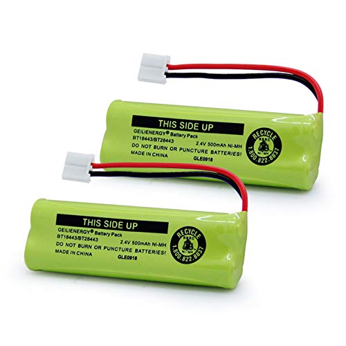 GEILIENERGY BT18443 BT28443 BT-18443 BT-28443 89-1337-00-00 CPH-518D Battery Compatible with VTech LS-6115 LS-6117 LS-6125 LS6126 LS6225 LS6205 LS6217 LS-6205 LS-6215 Cordless Phone(Pack of 2)