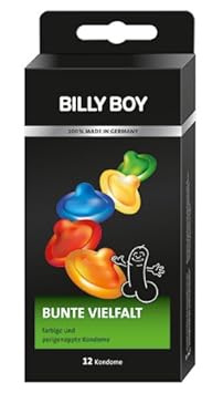 Billy Boy Bunte Vielfalt Kondome. Sortiment aus farbigen und perlgenoppten Kondomen. 12er Packung. 12 Kondome