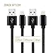 Lightning Cable, [2-Pack] 6ft/2m USB Cable Nylon Braided High Speed Data Sync Charger cord with Aluminum heads for Apple iPhone 6/6s/5/5s/5c Plus iPad iPod iPad Air Mini (Black)