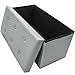 Sorbus Storage Bench Chest – Collapsible/Folding Bench Ottoman with Cover – Perfect Hope Chest, Pouffe Ottoman, Coffee Table, Seat, Foot Rest, and More – Contemporary Faux Leather (Gray)