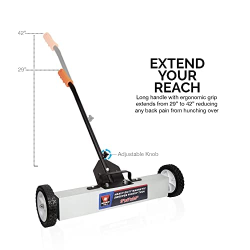 NEIKO 53418A 36Inch Pickup Sweeper with Wheels, Adjustable