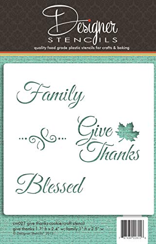Give Thanks Cookie and Craft Stencil CM027 by Designer Stencils