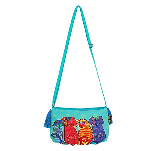 Laurel Burch Pups Dog Crossbody Bag Handbag Purse