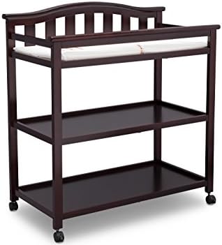 Delta Children Bell Top Changing Table with Casters, Dark Chocolate