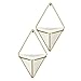 LANMU Hanging Container,Handcrafted Wall Vases,Geometric Wall Decor,Wall Vase Hanging,Plant Holder for Air Plants/Succulent Plants/Artificial Flowers/Mini Cactus/Geometric Plants (2 Pack)