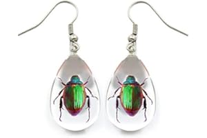 BicBugs Scarab Beetle Earrings Green