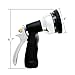 Ohuhu Garden Hose Spray Nozzle, Water Nozzle W/ 9 Adjustable Patterns, Durable Steel Chrome Design
