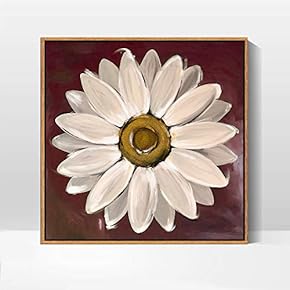 Framed Canvas Wall Art for Living Room, Bedroom Daisy Theme Canvas Prints for Home Decoration Ready to Hang - 16x16 inches