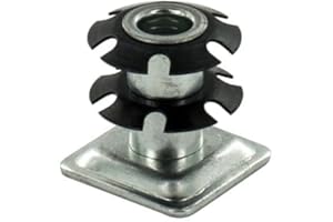 Outwater Industries Double Star Threaded Caster Insert | Heat Treated Steel | Fits 1 Inch Square 16-18 Gauge Tube | Thread: 5/16-18 | 100 Pack