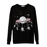 Etosell Women Harajuku Style Saturn Astros T-shirt Raglan Crewneck Long Sleeve