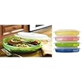 MICROWAVE DIVIDED PLATES WITH VENTED LIDS - (SET OF 4 IN ASSORTED COLORS)