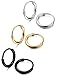 Jstyle 3 Pairs Stainless Steel Mens Womens Hoop Earrings Cartilage Lip Piercing Nose Hoop 18G SGB 8mm