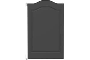 BOTOOT Swinging Door for 24/30/32/36 inches Width Arched Top Cafe Door Modern Minimalist Bar Half Waist Door Automatic Closing Doors (Black, 24×36 inches)