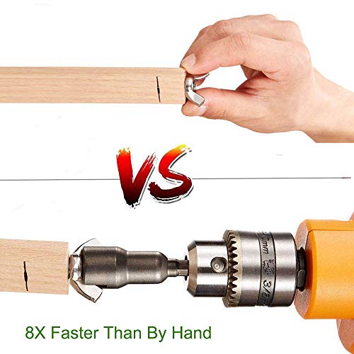 COROTC 4 Packs Power Wing Nut Driver Set, Slot Wing Nuts Drill Bit Socket Wrenches Tools Set, 1/4 Inch Hex Shank Steel Drills Bits for Panel Nuts Screws Eye C Hook Bolt - Thumbnail 3