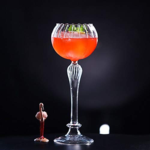 Home+ Whisky gläser, Kreative Cocktail-Glas European High-Fuß-Blume-förmige Cocktail-Glas Römische Spalte Cocktail… – Bild 3