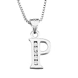 YFN Initial P Pendant Necklace in Sterling Silver