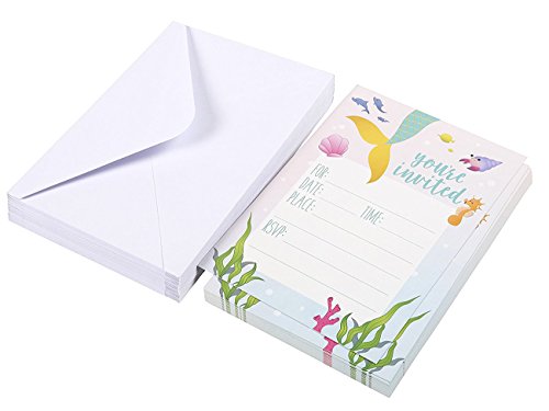 5 Mermaid+Party+Invitations+Fill+Envelopes