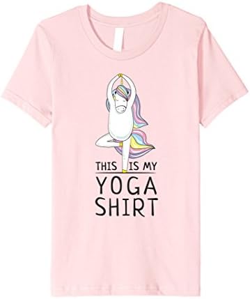 Kids This is My Yoga T-Shirt with Cute Unicorn Ma 6 Pink