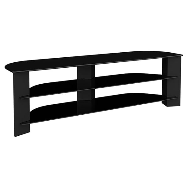 AVF FS1500VARWB-A VARANO TV STAND WITH BLACK GLASS SHELVES, AND BLACK WOOD LEGS. FITS MOST (NOT ALL) TVS IN THESE SIZES: 30″, 32″, 37″, 39″ 40″ 42″ 46″, 47″ 49″, 50″, 52″, 55″, 60”, 65”, 70″.