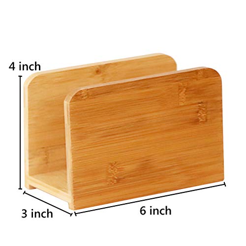 AllBombuu Bamboo Napkin Holder for Tables, Kitchen Tabletop, Office
